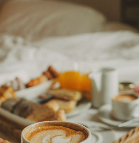 Breakfast tray for complimentary late check-out