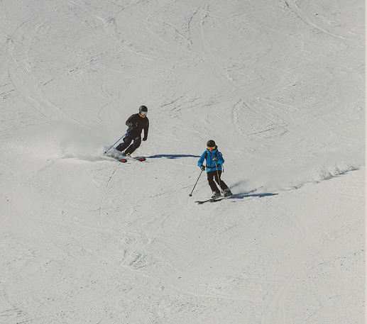 Snowboarder in fresh powder