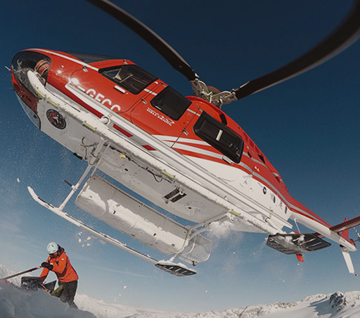 Snowboarder in fresh powder